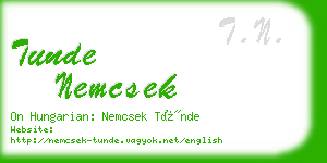 tunde nemcsek business card